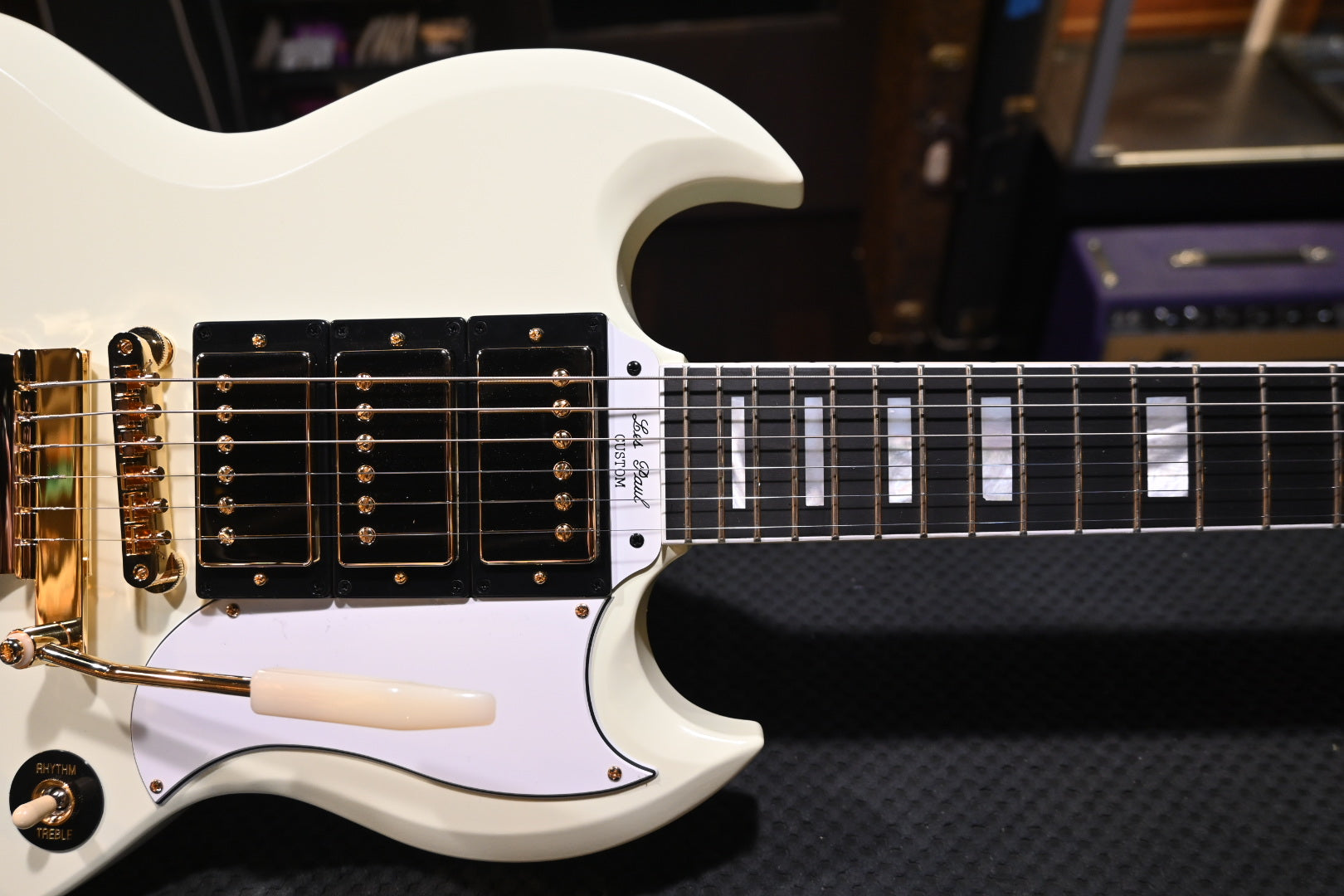 Epiphone 1963 Les Paul SG Custom with Maestro Vibrola - Classic White Guitar #5154 - Danville Music