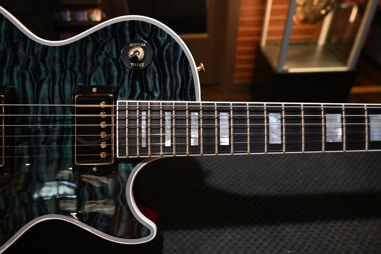 Gibson Custom Shop Les Paul Axcess Custom 5A Quilt PSL - Nordic Blue Guitar #1165
