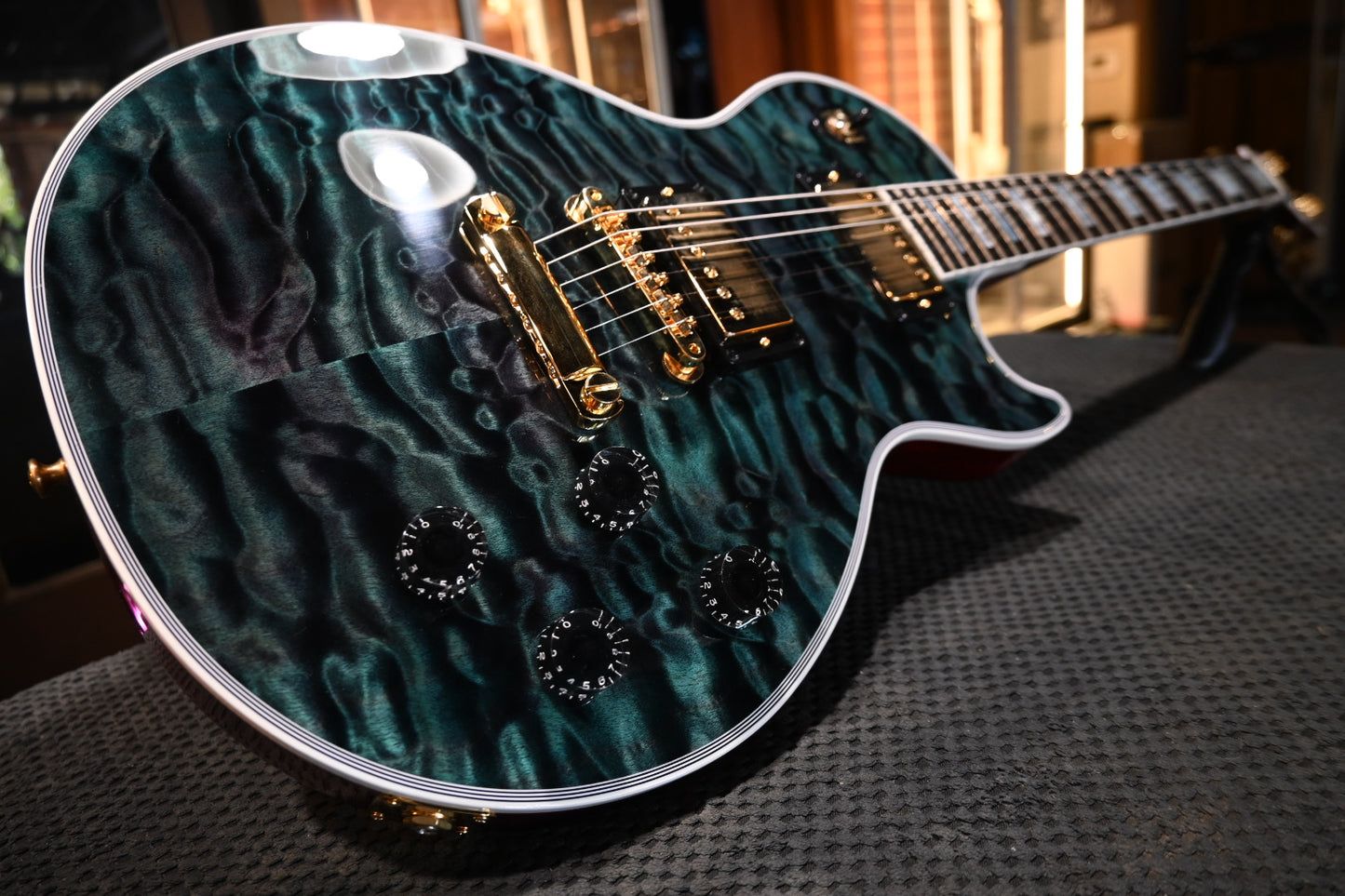 Gibson Custom Shop Les Paul Axcess Custom 5A Quilt PSL - Nordic Blue Guitar #1338