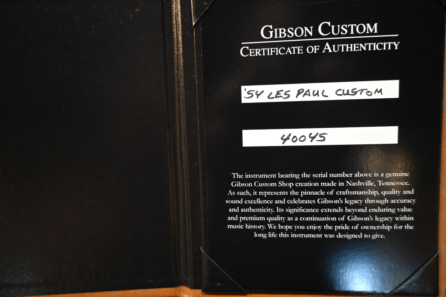 Gibson Custom Shop 1954 Les Paul Custom 2020 Relic - Ebony Guitar #0045