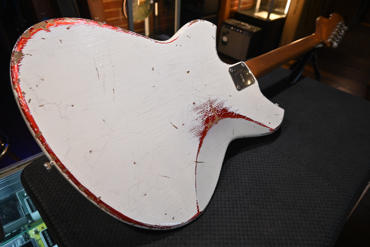 Novo Serus J LTD - Olympic White over Candy Apple Red Guitar #5356