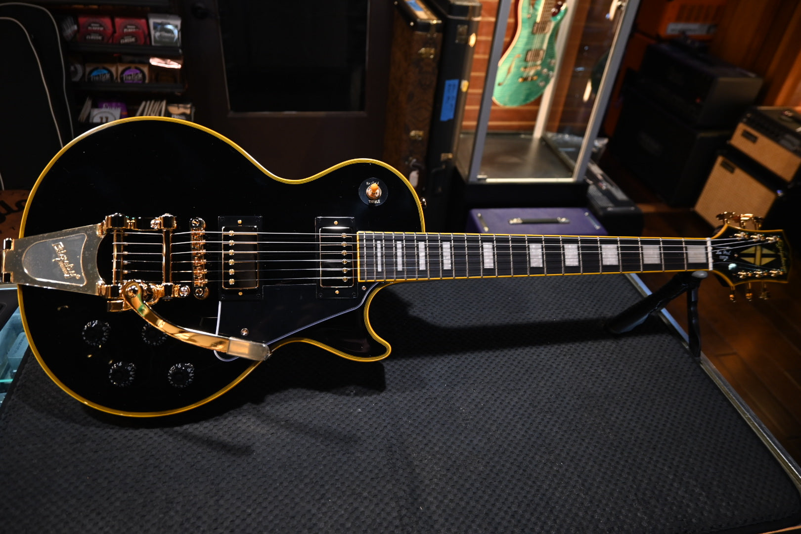 Epiphon Joe Bonamassa 1959 Les Paul Custom - Ebony Guitar #7409 - Danville Music