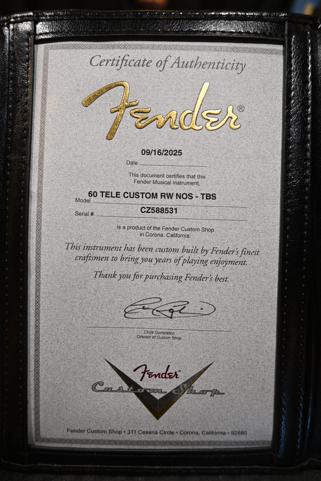 Fender Custom Shop 1960 Telecaster Custom RW NOS - Tobacco Sunburst Guitar #8531 - Danville Music