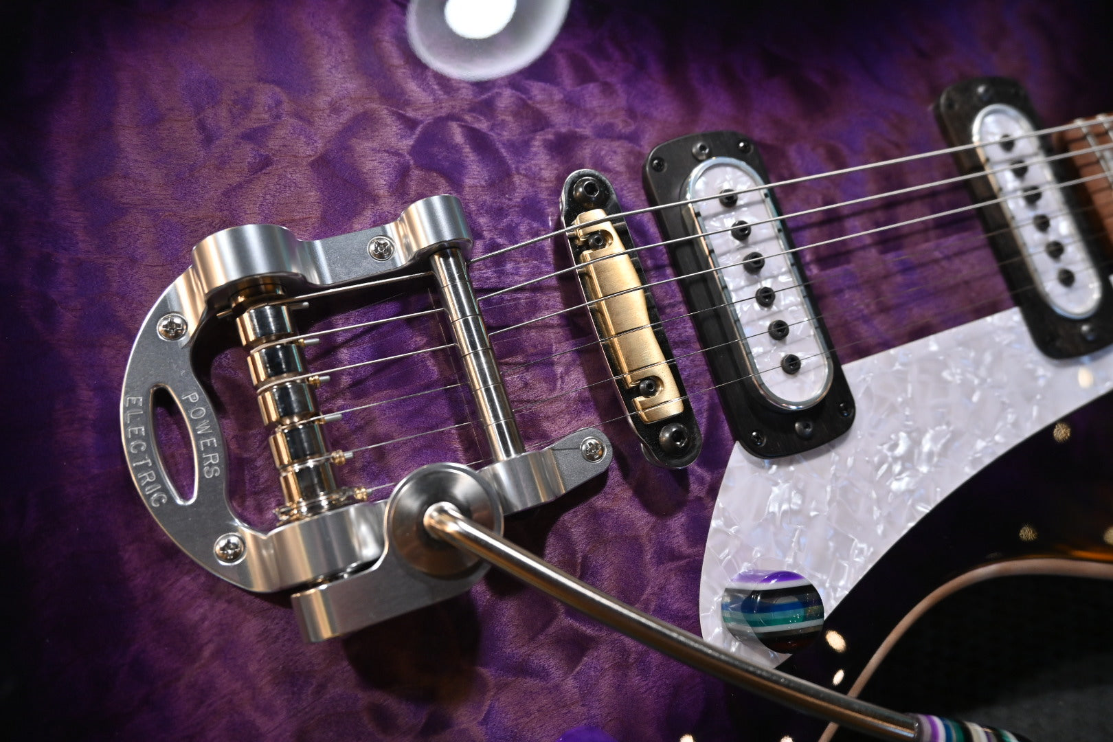 Powers Electric A-Type Select Quilt Maple PF42 CamTail - Ube Burst Guitar #B294 - Danville Music