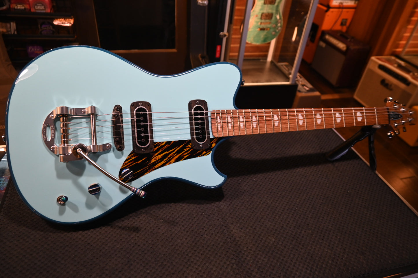 Powers Electric A-Type PF42 CamTail - Larkspur/Oslo Blue Guitar #B274 - Danville Music