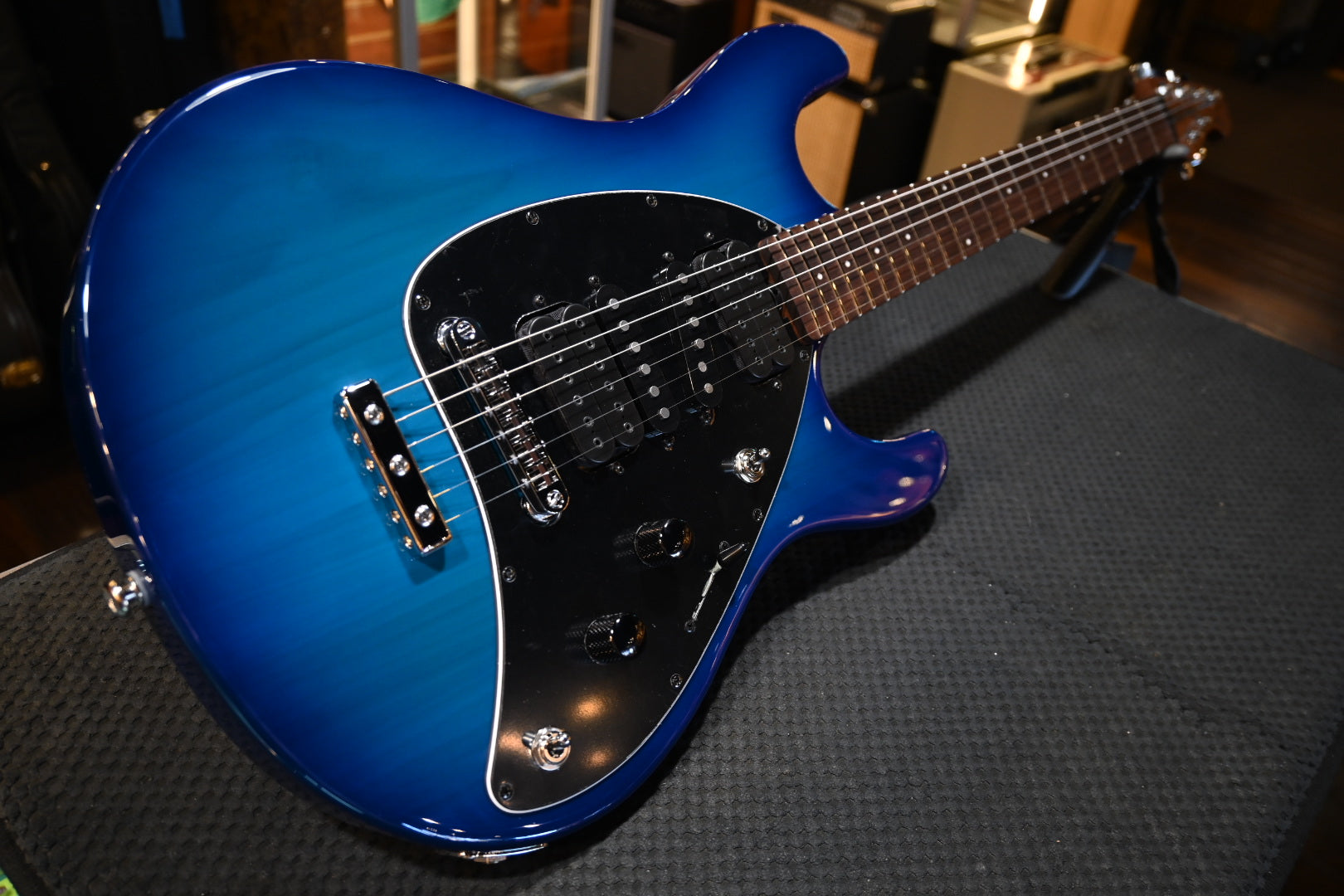 Music Man Steve Morse Morse Blue Burst Guitar 0792 | Danville Music