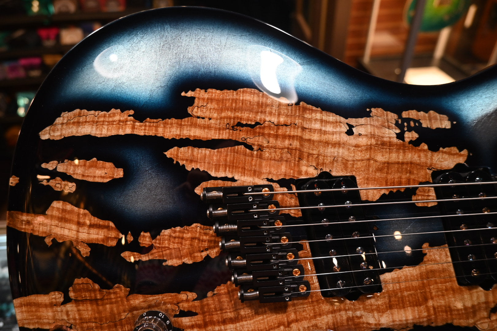 PRS Private Stock Custom 24 7-String Multi-Scale Spalted Maple - Sub Zero Silver Leaf Guitar #9970 - Danville Music
