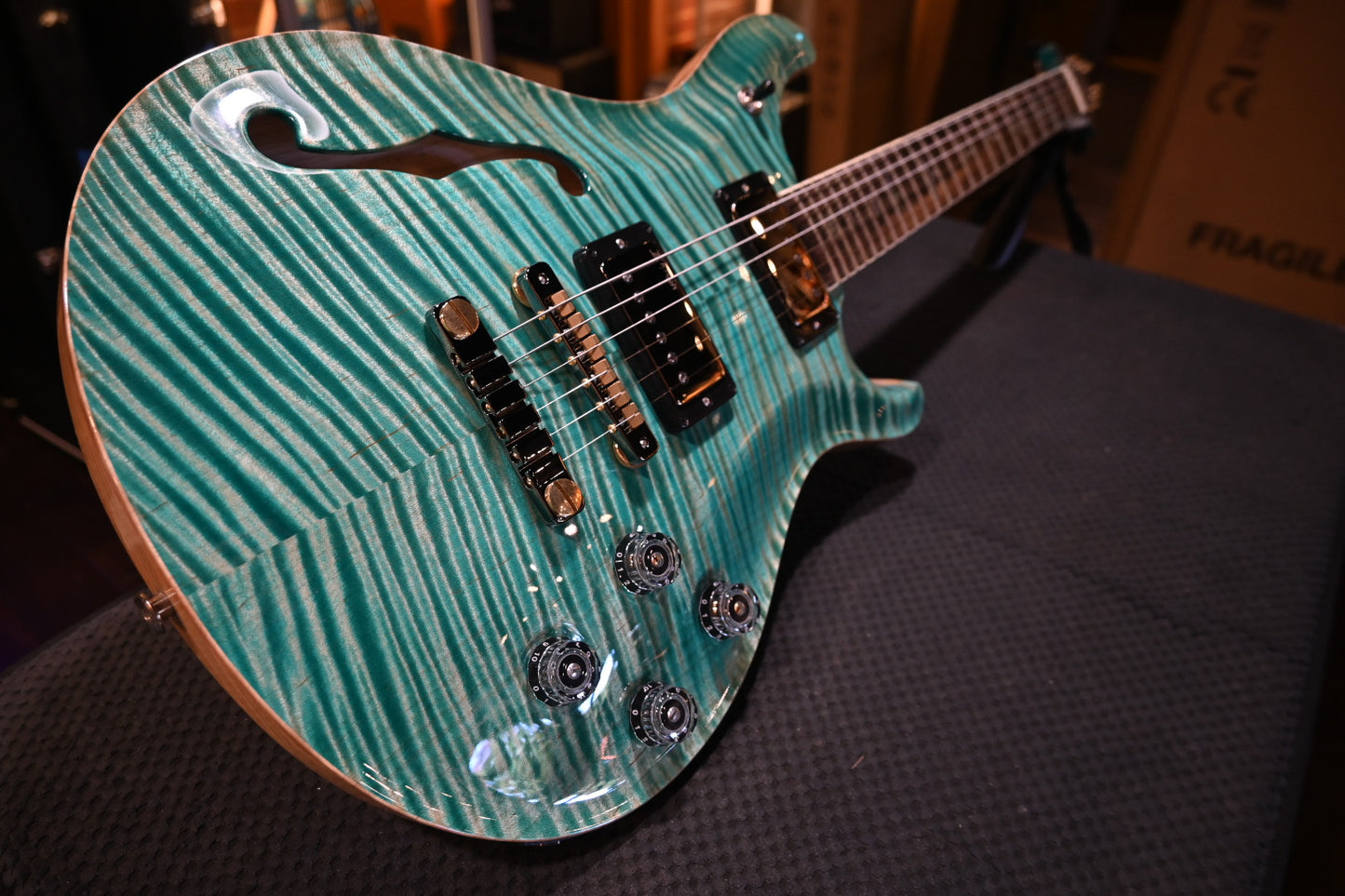 PRS Wood Library McCarty 594 Semi-Hollow Danville Music 35th Anniversary Artist Top - Bahamian Blue Guitar #8198 - Danville Music