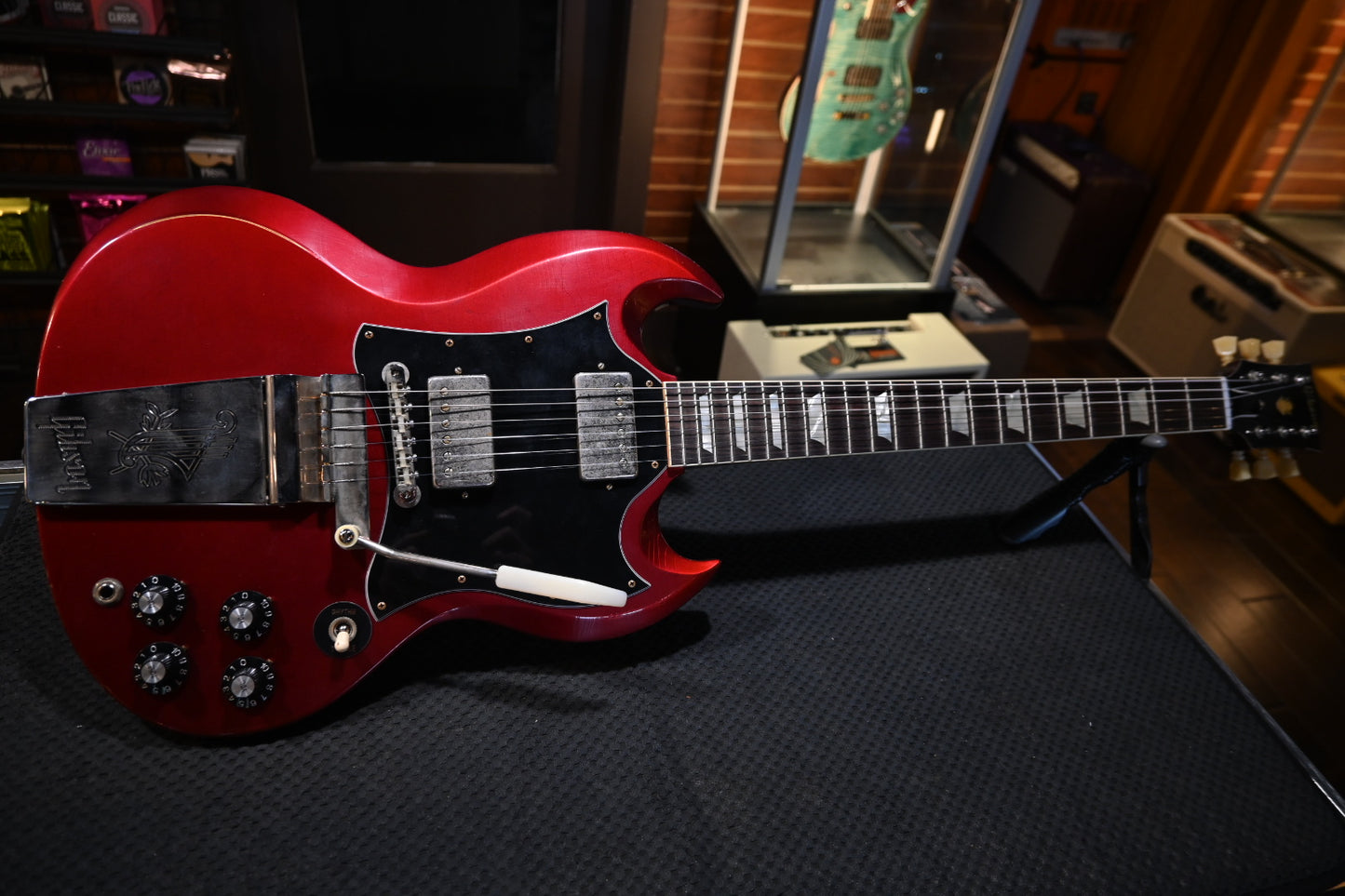 Gibson Custom Shop 1964 SG Standard Reissue Batwing Light Aged - Sparkling Burgundy Guitar #5704 - Danville Music