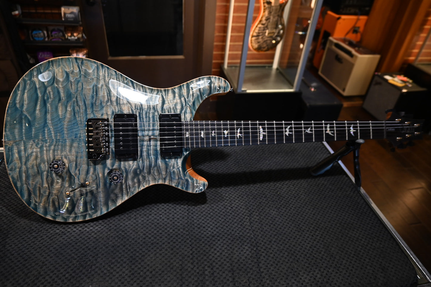 PRS Custom 24 Artist Grade Quilt Top Private Stock Color Limited Edition - Faded Indigo Guitar #5524