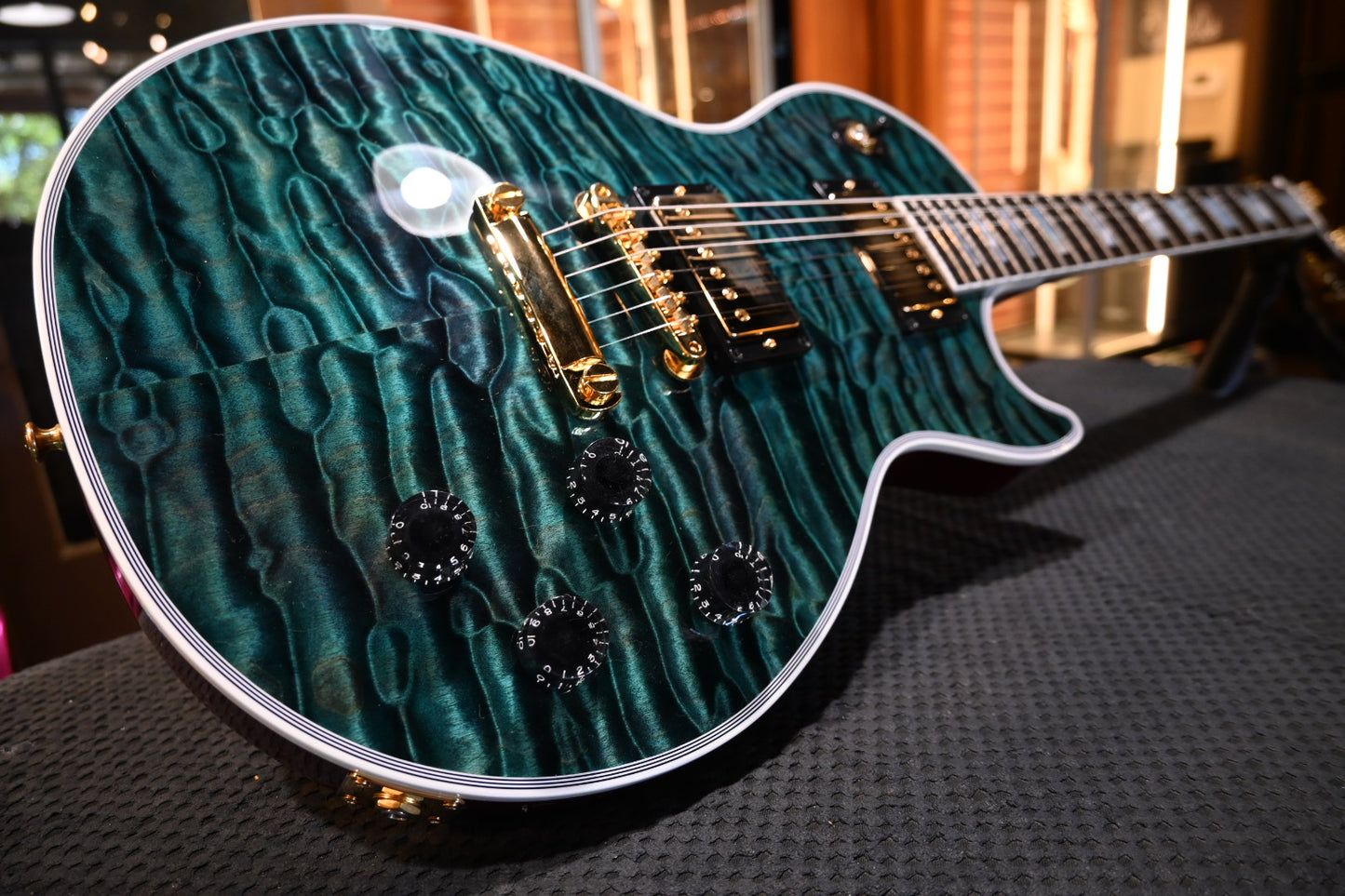 Gibson Custom Shop Les Paul Axcess Custom 5A Quilt PSL - Nordic Blue Guitar #0979