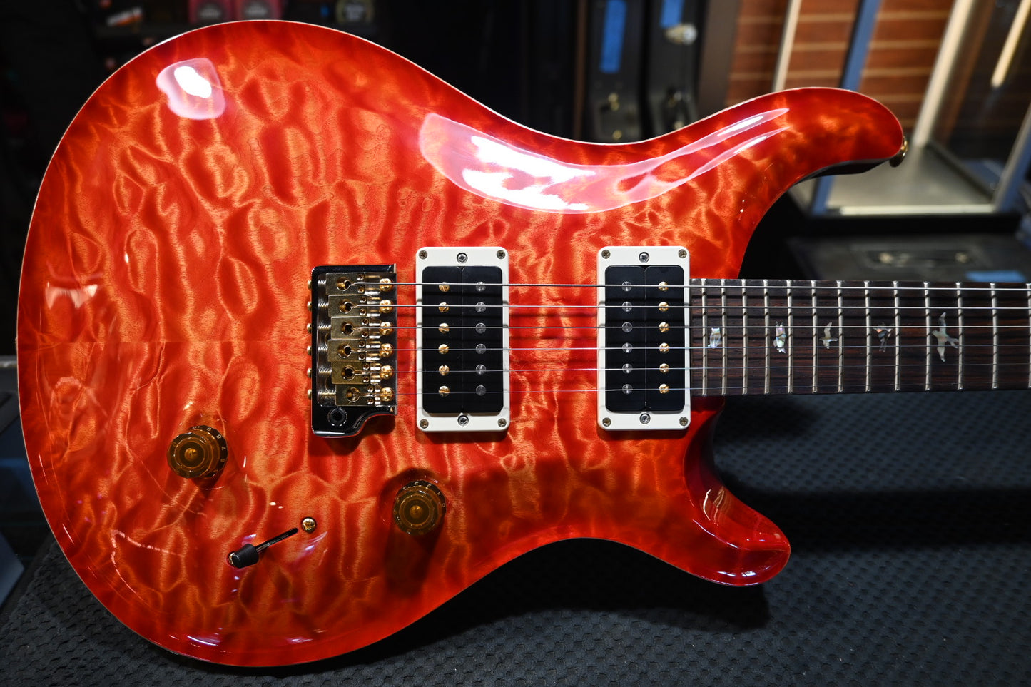 PRS Wood Library Custom 24 10-Top Quilt 2024 - Blood Orange Guitar #2814