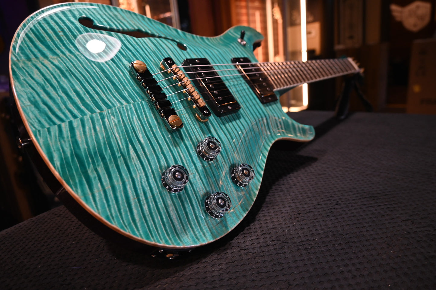 PRS Wood Library McCarty 594 Semi-Hollow Danville Music 35th Anniversary Artist Top - Bahamian Blue Guitar #8202