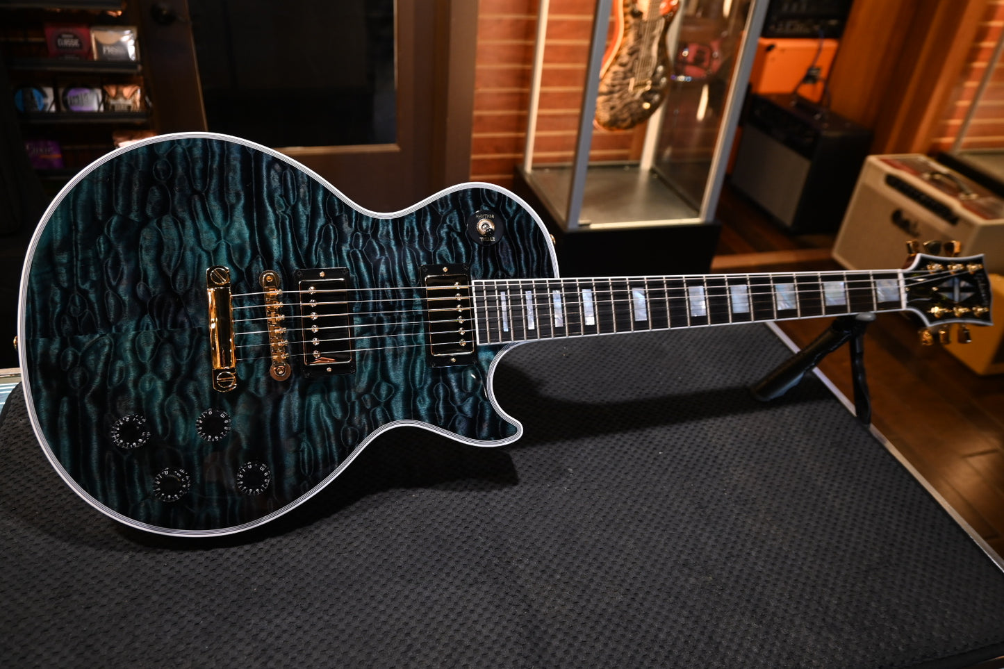 Gibson Custom Shop Les Paul Axcess Custom 5A Quilt PSL - Nordic Blue Guitar #1165