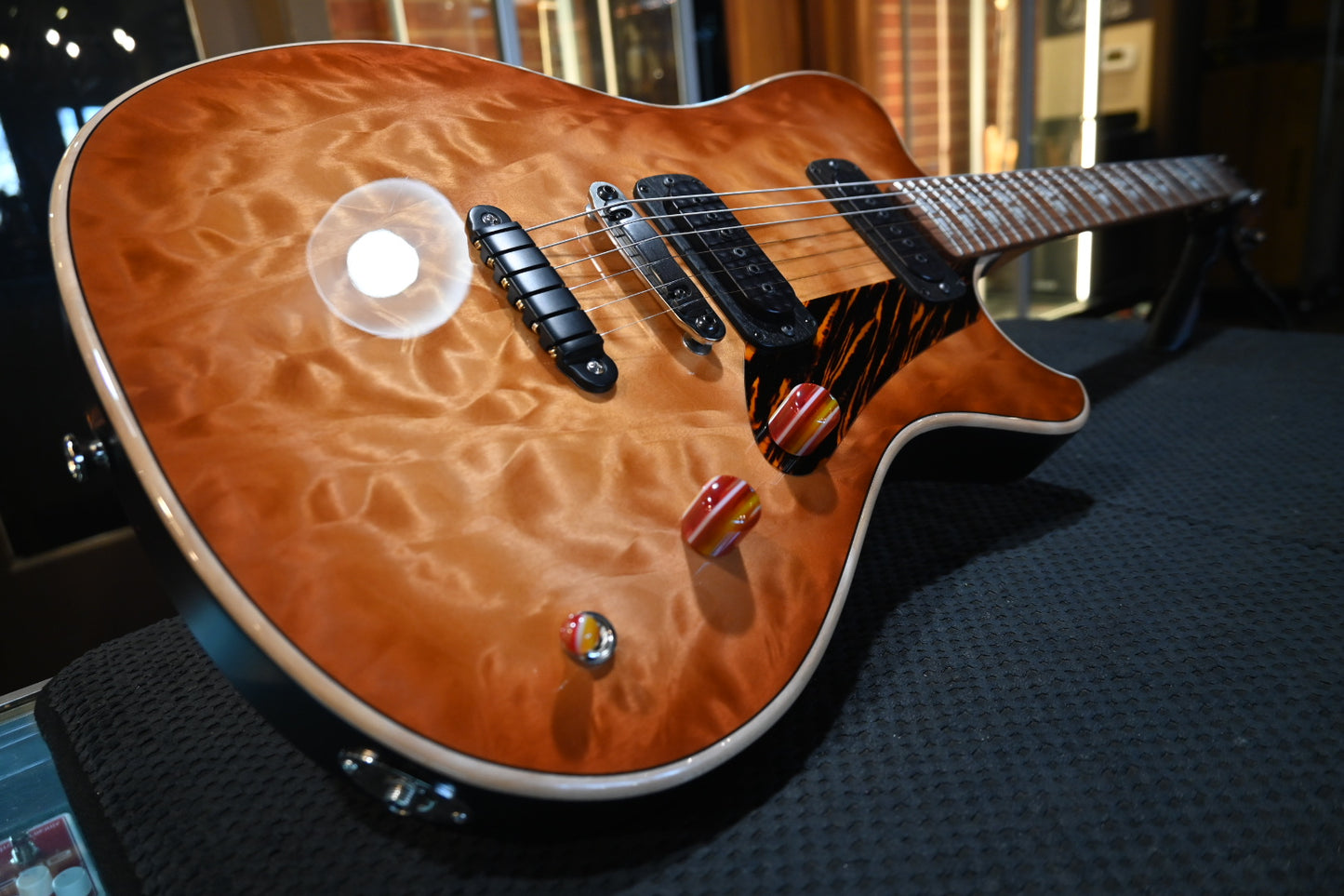 Powers Electric A-Type Select Quilt FF42 Hard Tail - Pale Ale Guitar #B293 - Danville Music