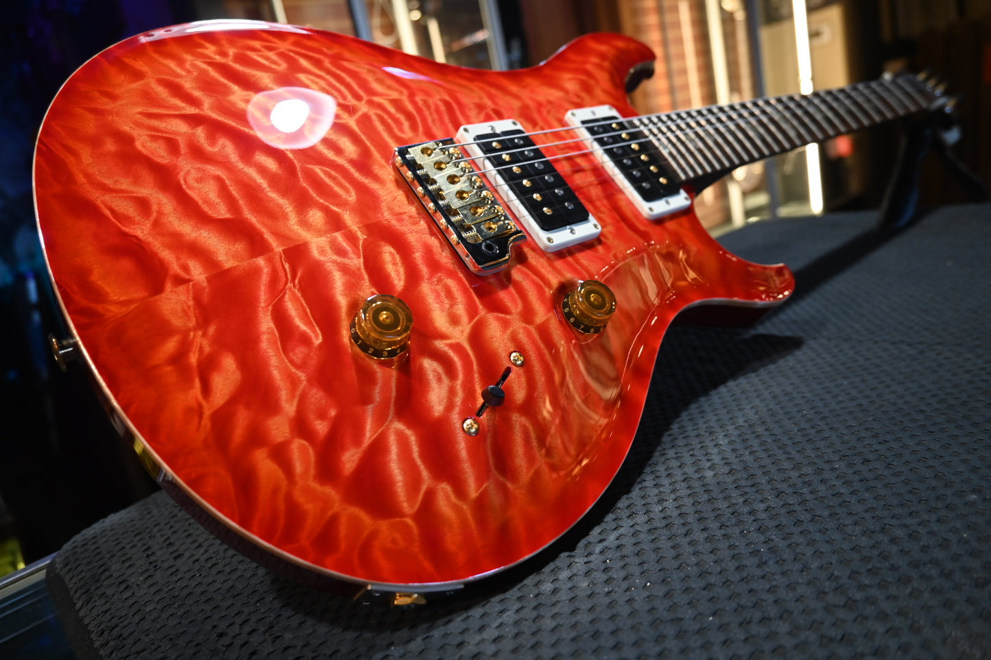 PRS Wood Library Custom 24 10-Top Quilt 2024 - Blood Orange Guitar #2814