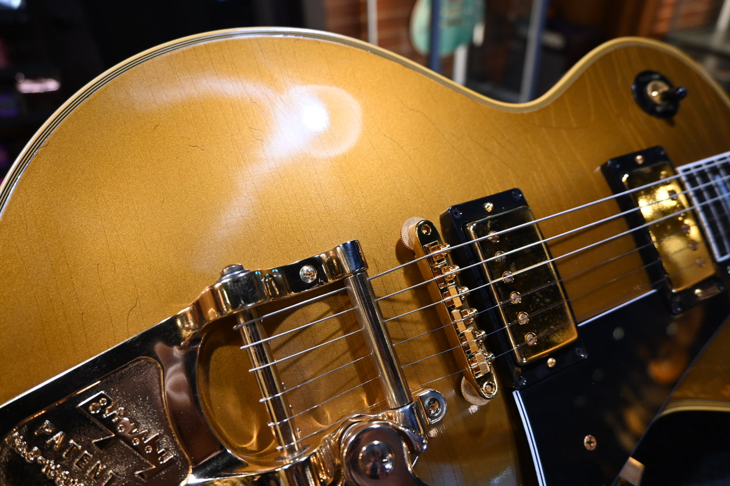 Gibson Custom Shop 1968 Les Paul Standard Reissue Bigsby Ultra Light Aged - Double Gold Guitar #1138 - Danville Music