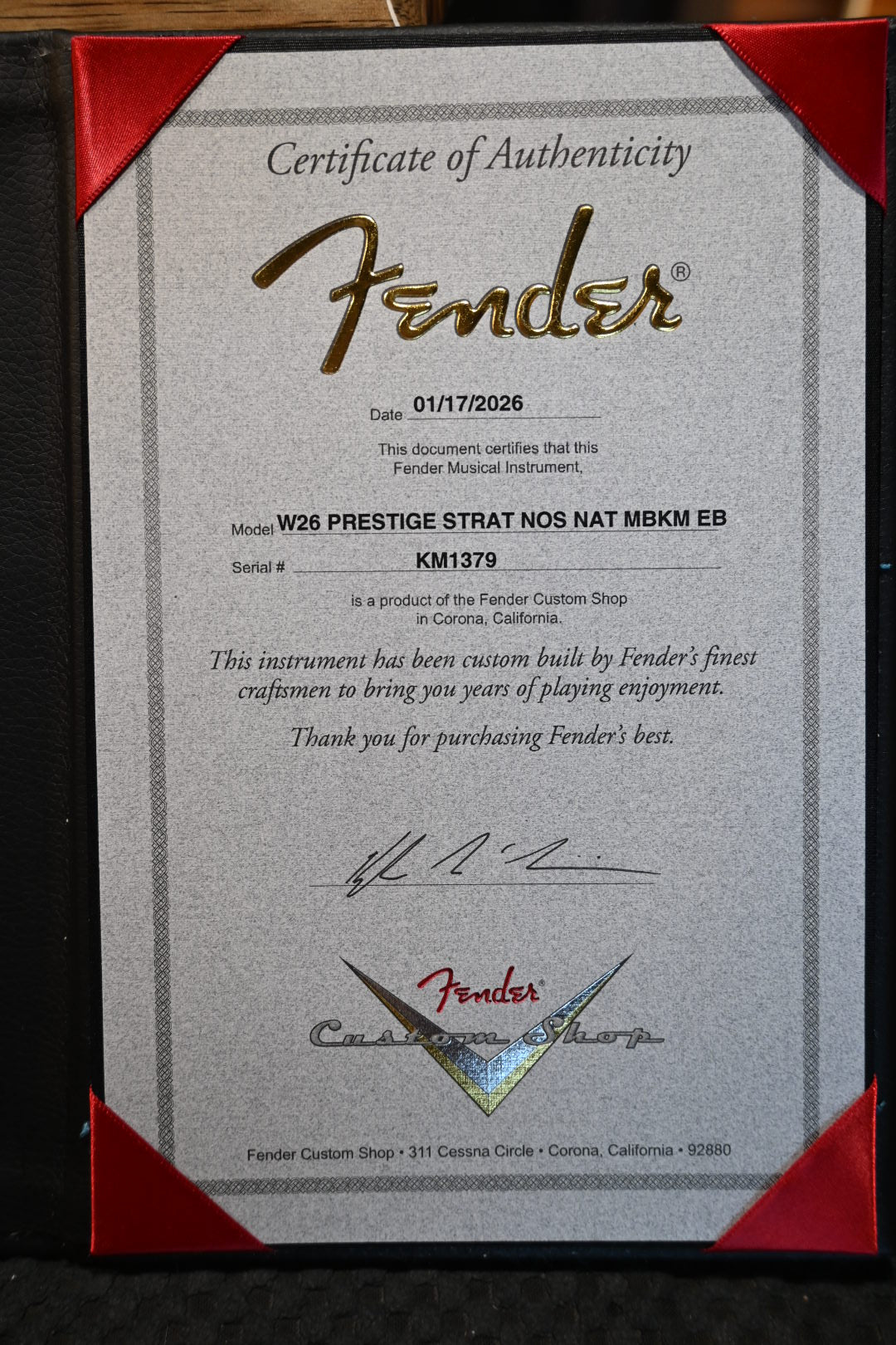 Fender Custom Shop Kyle McMillin Masterbuilt Prestige Stratocaster NOS Spalted Maple - Natural Guitar #1379 - Danville Music