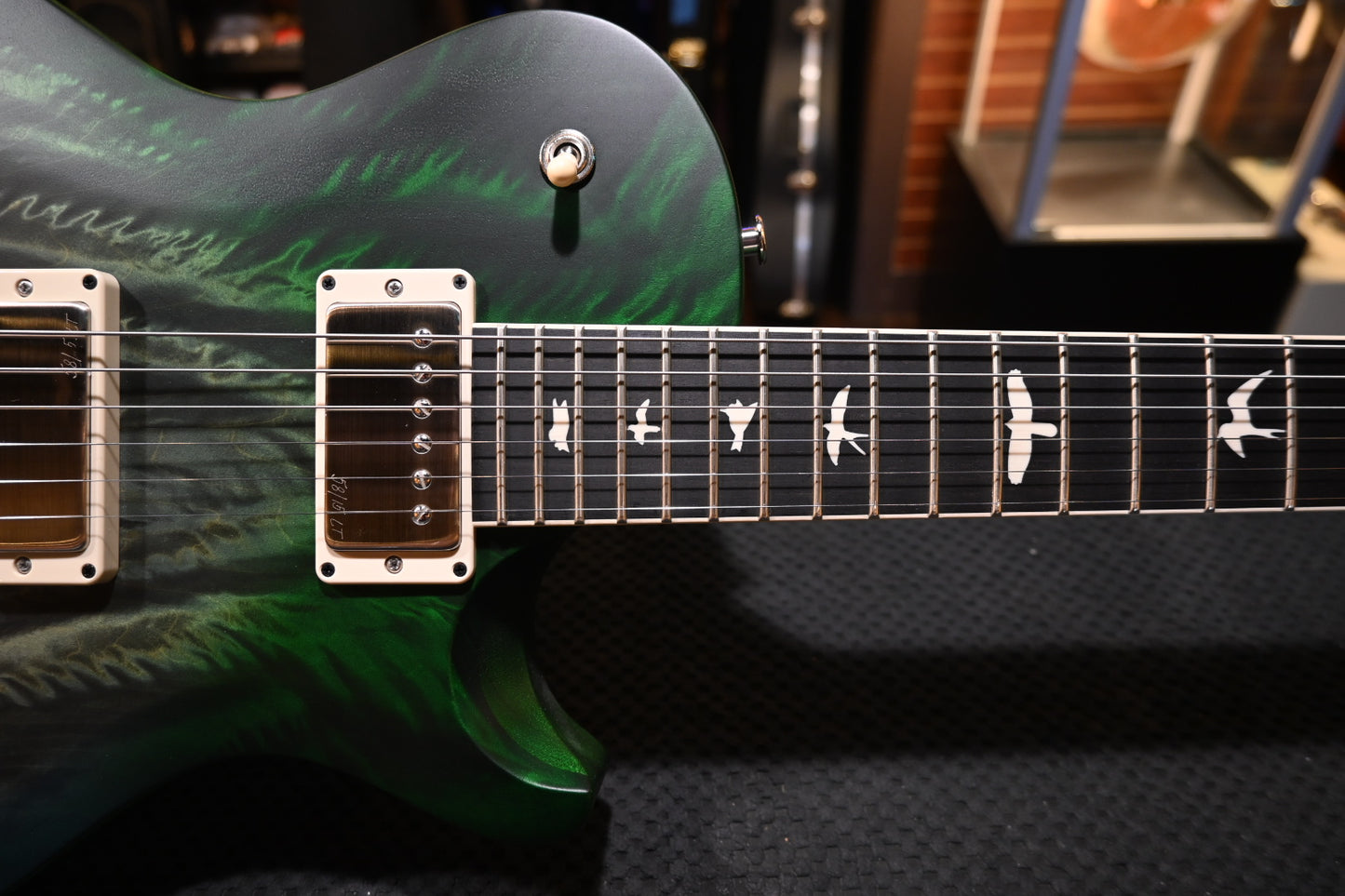 PRS Wood Library S2 McCarty SC 594 Single-Cut Angel Step Quilt - Faded Gray Black Green Burst Guitar #9199