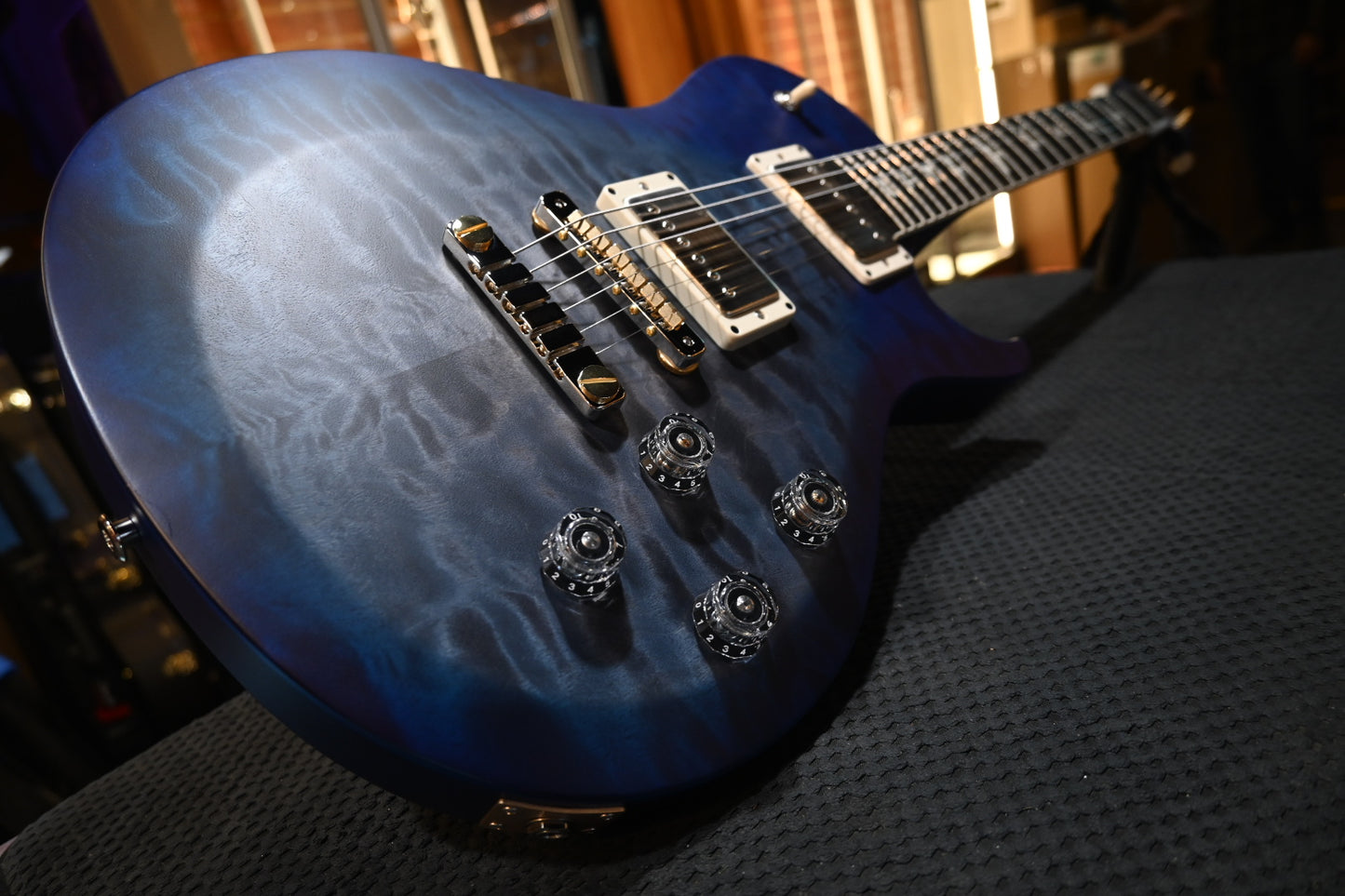 PRS Wood Library S2 McCarty SC 594 Single-Cup Quilt - Faded Gray Black Blue Burst Satin Guitar #8895