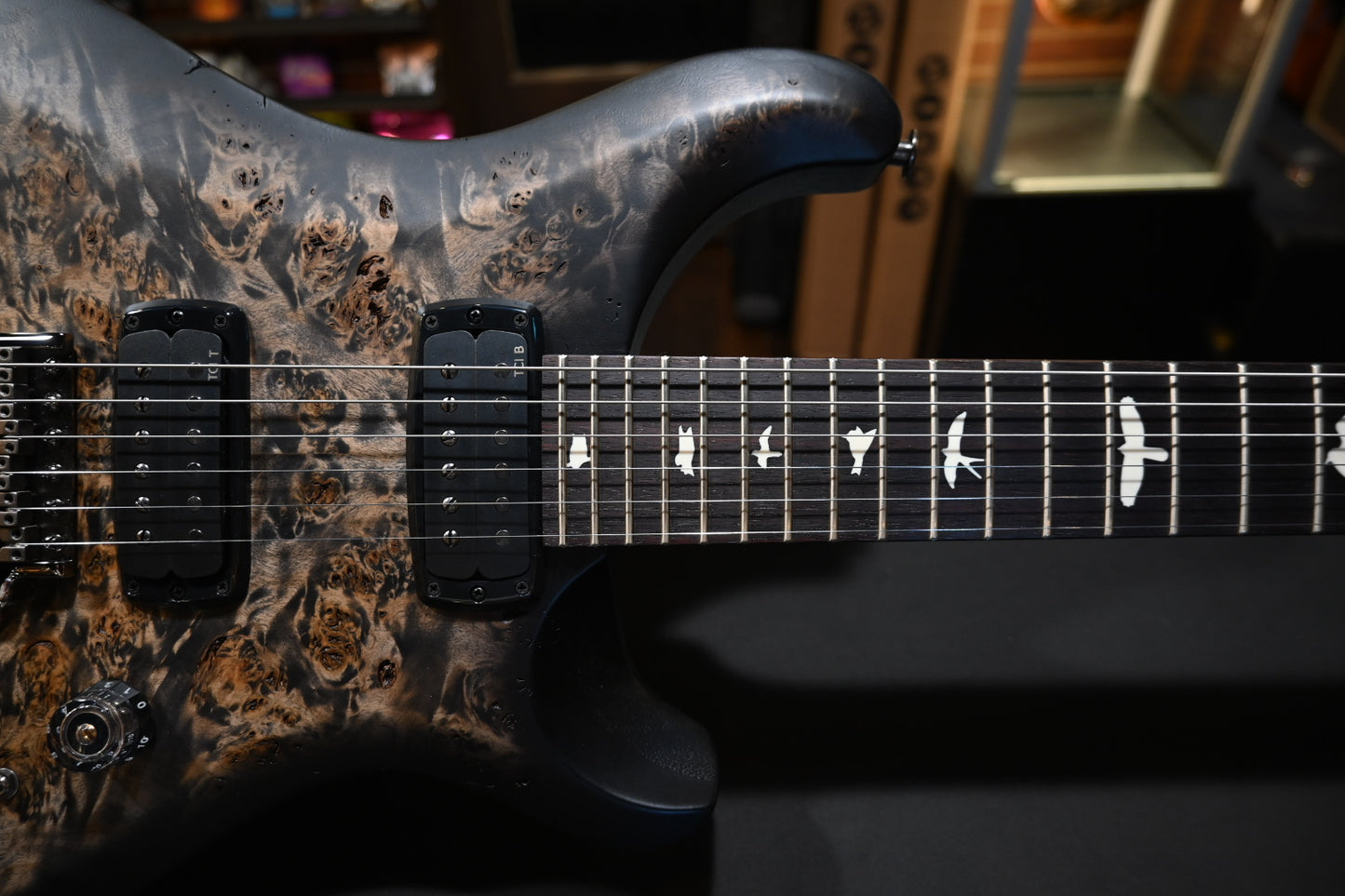 PRS Wood Library S2 Custom 24-08 Poplar Burl Limited Edition - Charcoal Burst Guitar #8749
