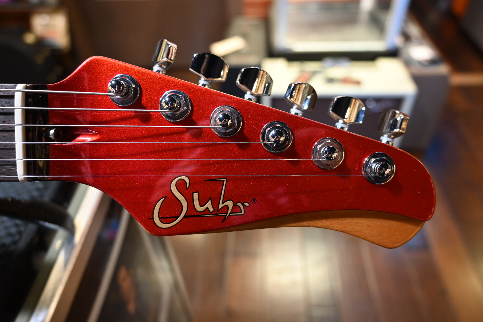 Suhr Classic JM Antique Limited Edition Mastery Bridge - Candy Apple Red Guitar #9376 - Danville Music