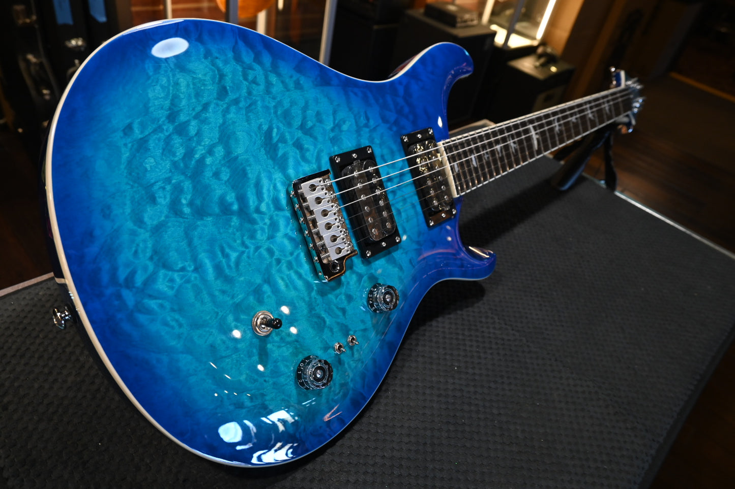 PRS SE Custom 24-08 Quilt - Lake Blue Guitar #1184