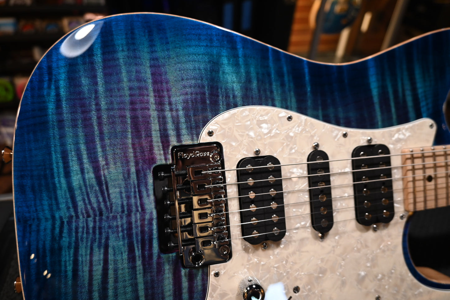 Tom Anderson Drop Top Classic - Ultraviolet Blue with Blue Edge Burst Guitar #425A - Danville Music