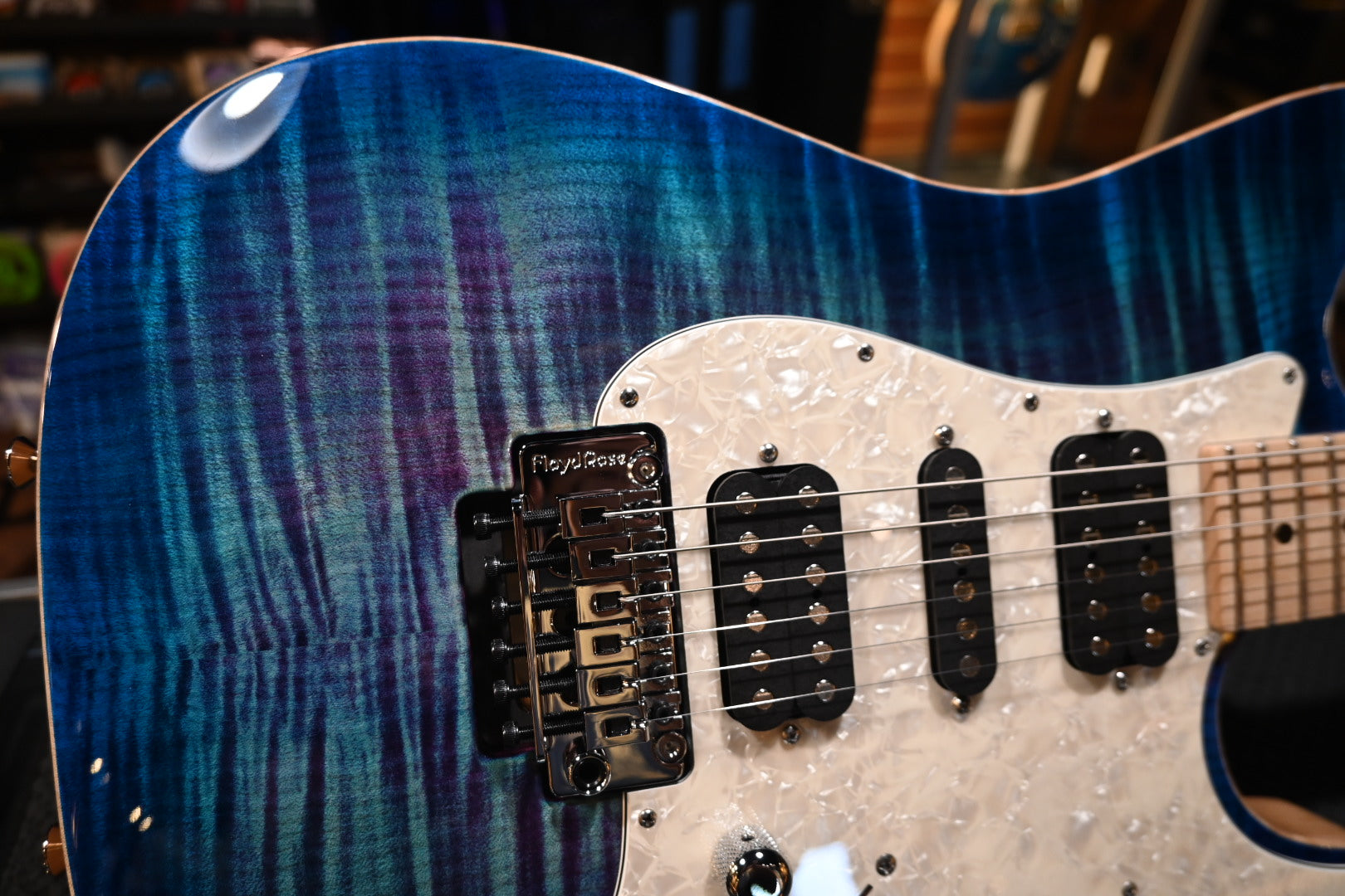 Tom Anderson Drop Top Classic - Ultraviolet Blue with Blue Edge Burst Guitar #425A - Danville Music