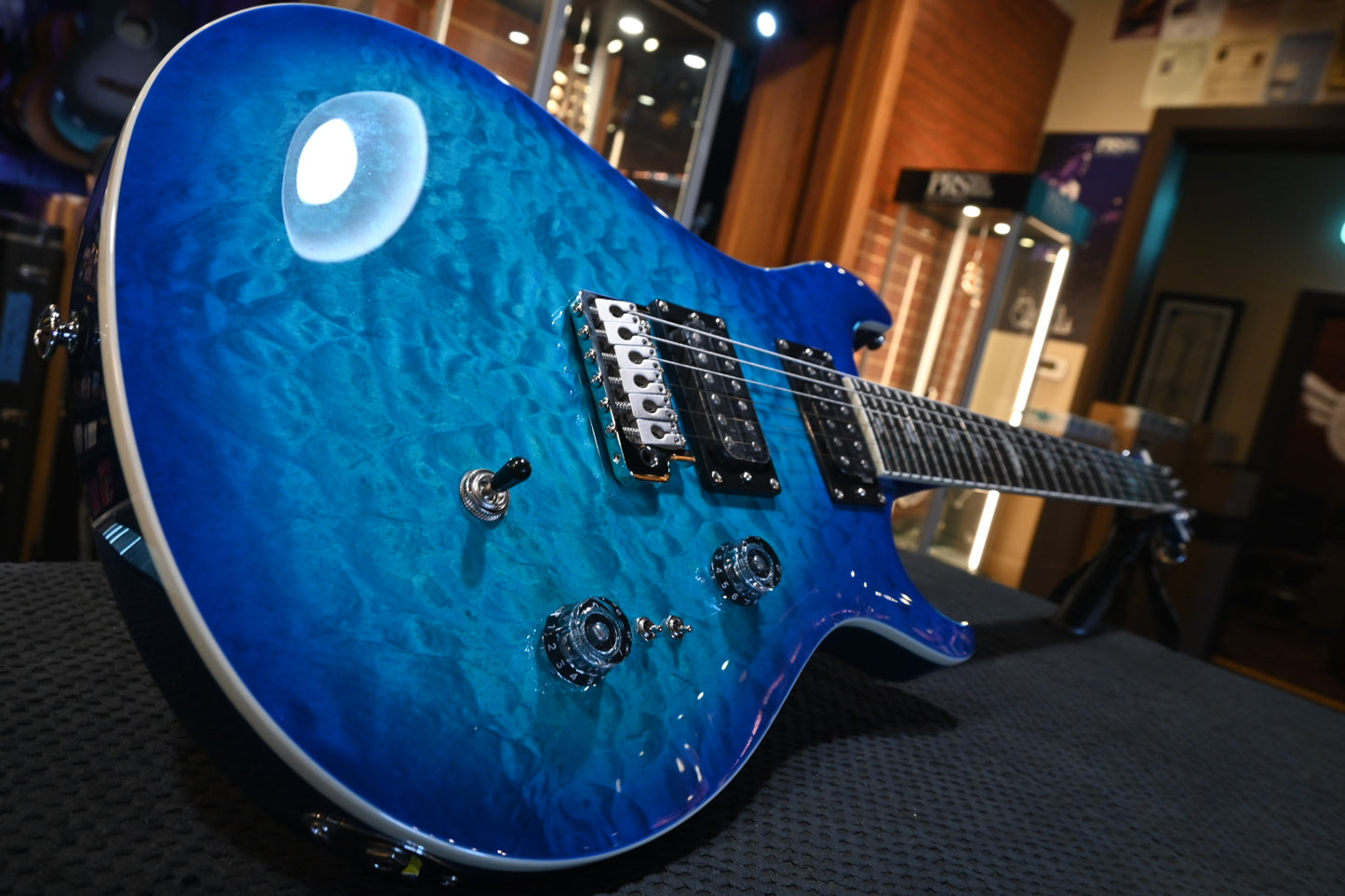 PRS SE Custom 24-08 Quilt - Lake Blue Guitar #1184