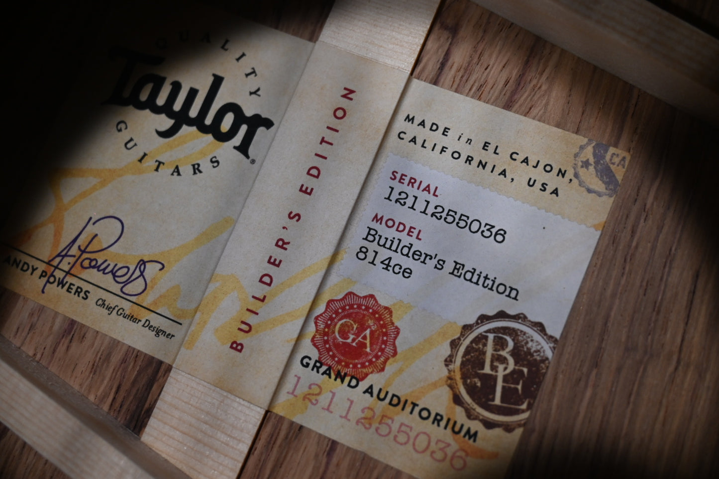 Taylor Builder’s Edition 814ce - Kona Edgeburst Guitar #0036