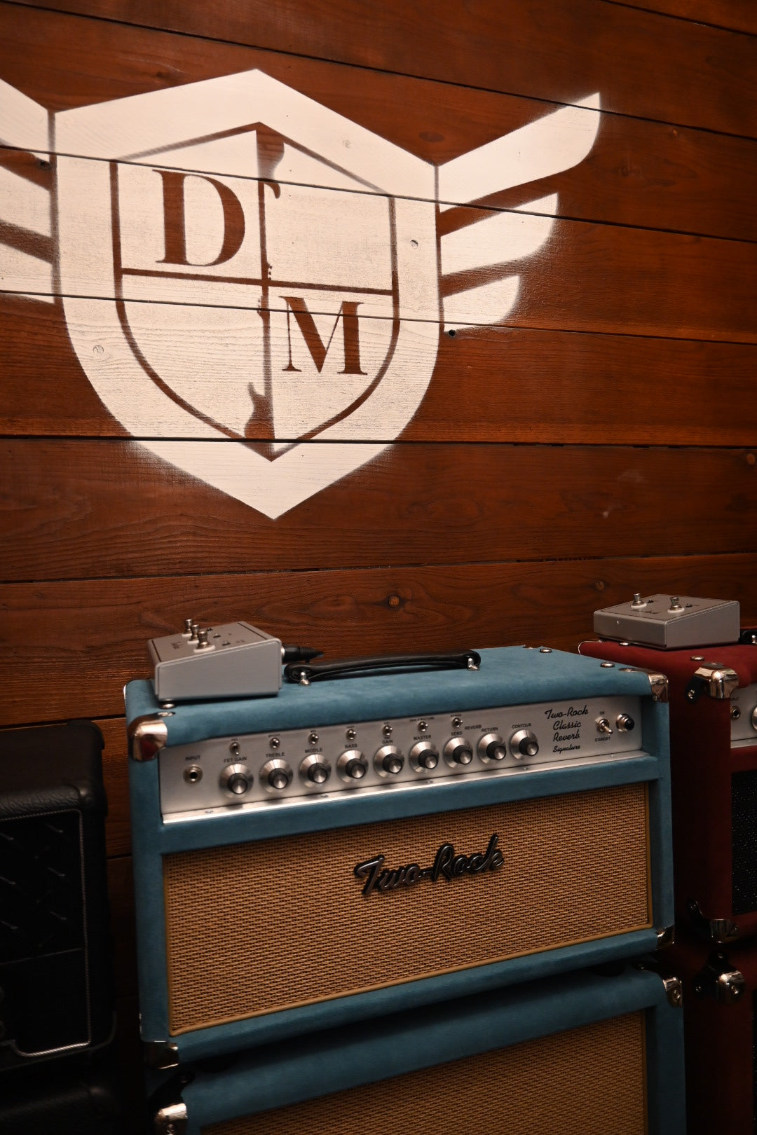 Two Rock Classic Reverb Signature w/Matching 2x12 Cabinet - Medium Blue Suede Amplifier #1550
