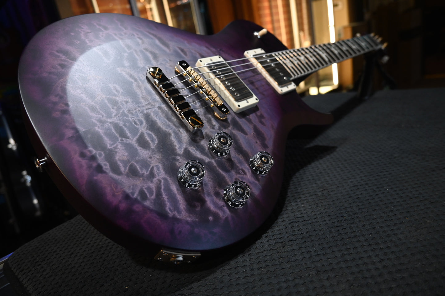 PRS Wood Library S2 McCarty SC 594 Single-Cut Quilt - Faded Gray Black Purple Burst Satin Guitar #8898