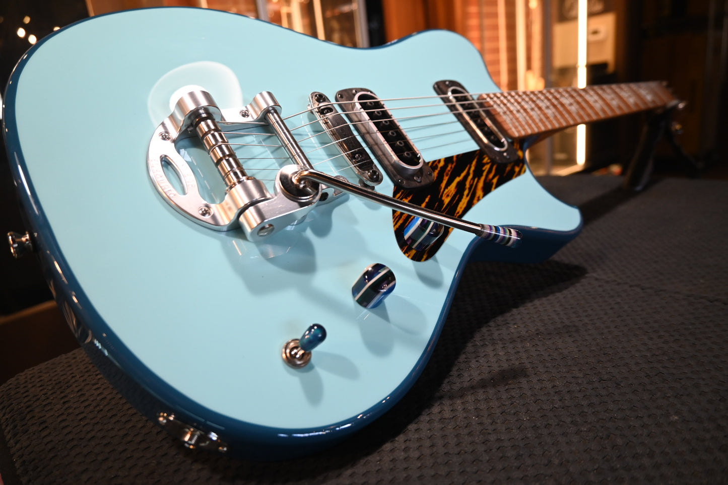 Powers Electric A-Type PF42 CamTail - Larkspur/Oslo Blue Guitar #B274 - Danville Music