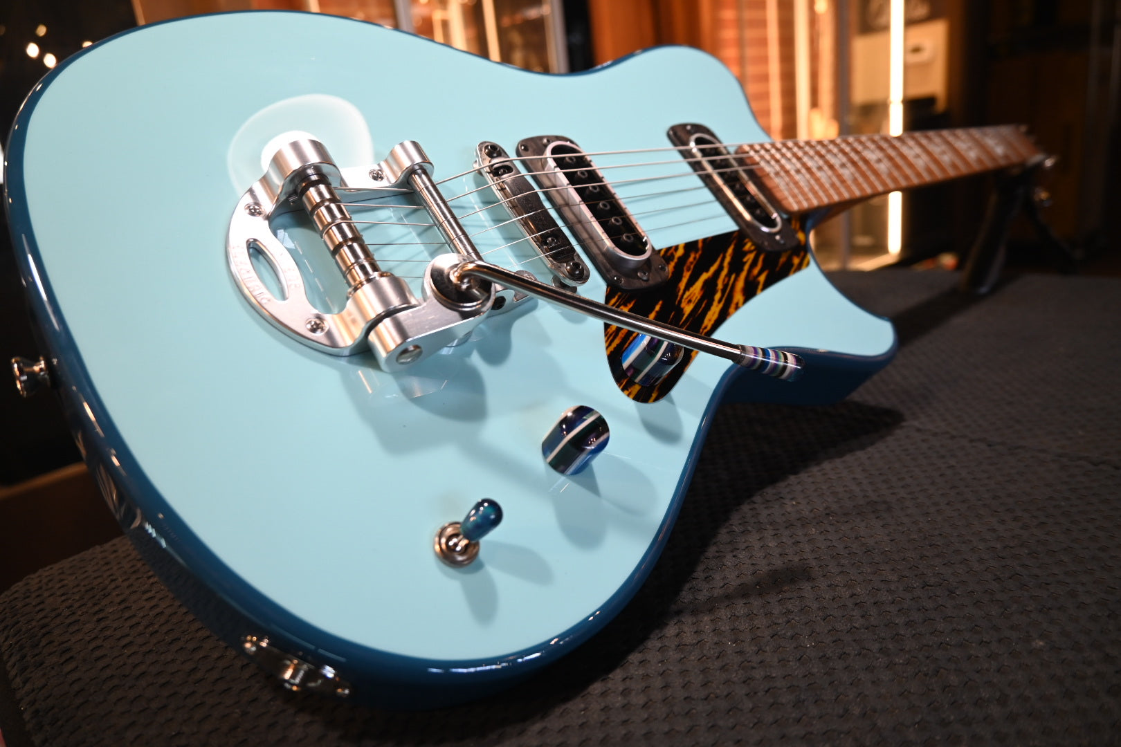 Powers Electric A-Type PF42 CamTail - Larkspur/Oslo Blue Guitar #B274 - Danville Music
