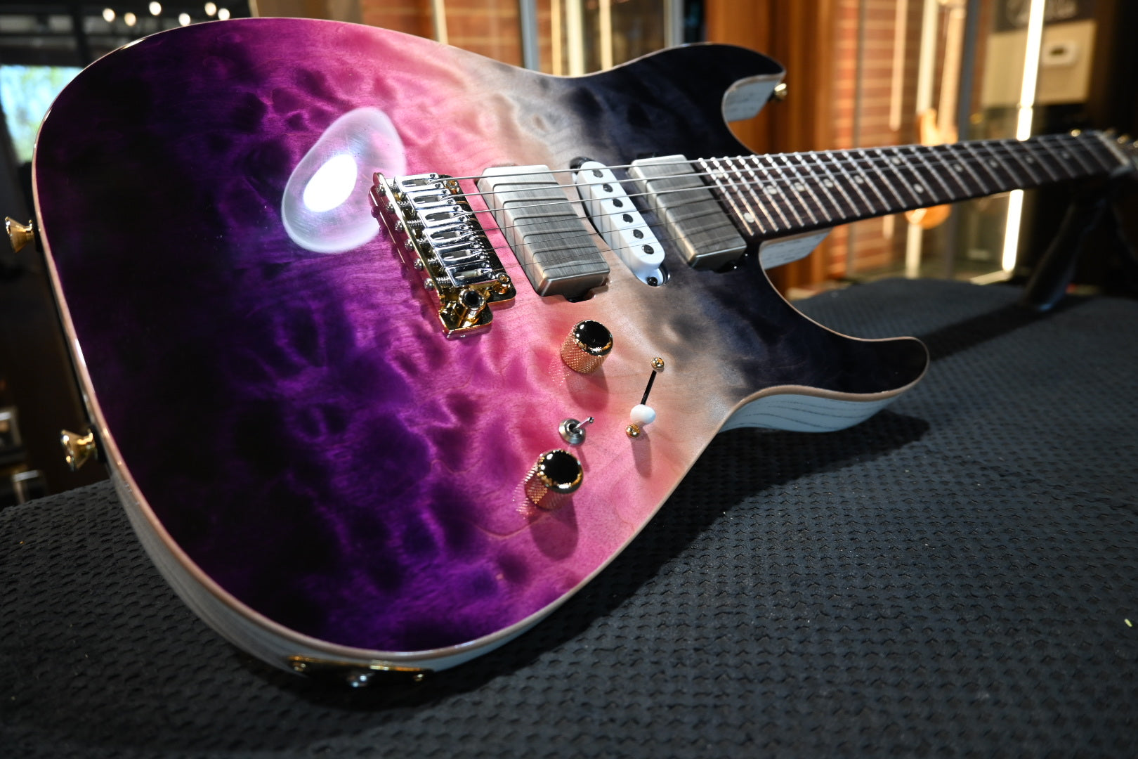 Tom Anderson Angel Quilt - Cosmic Purple Double Wipeout Guitar #225N - Danville Music