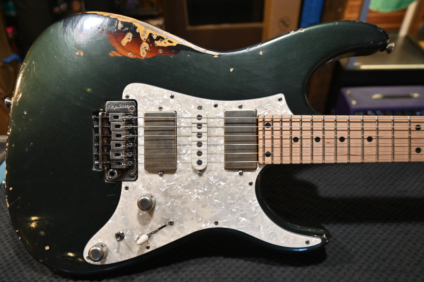 Tom Anderson Guardian Angel Player In-Distress - Bullit Green over 3-Color Burst Guitar #725P