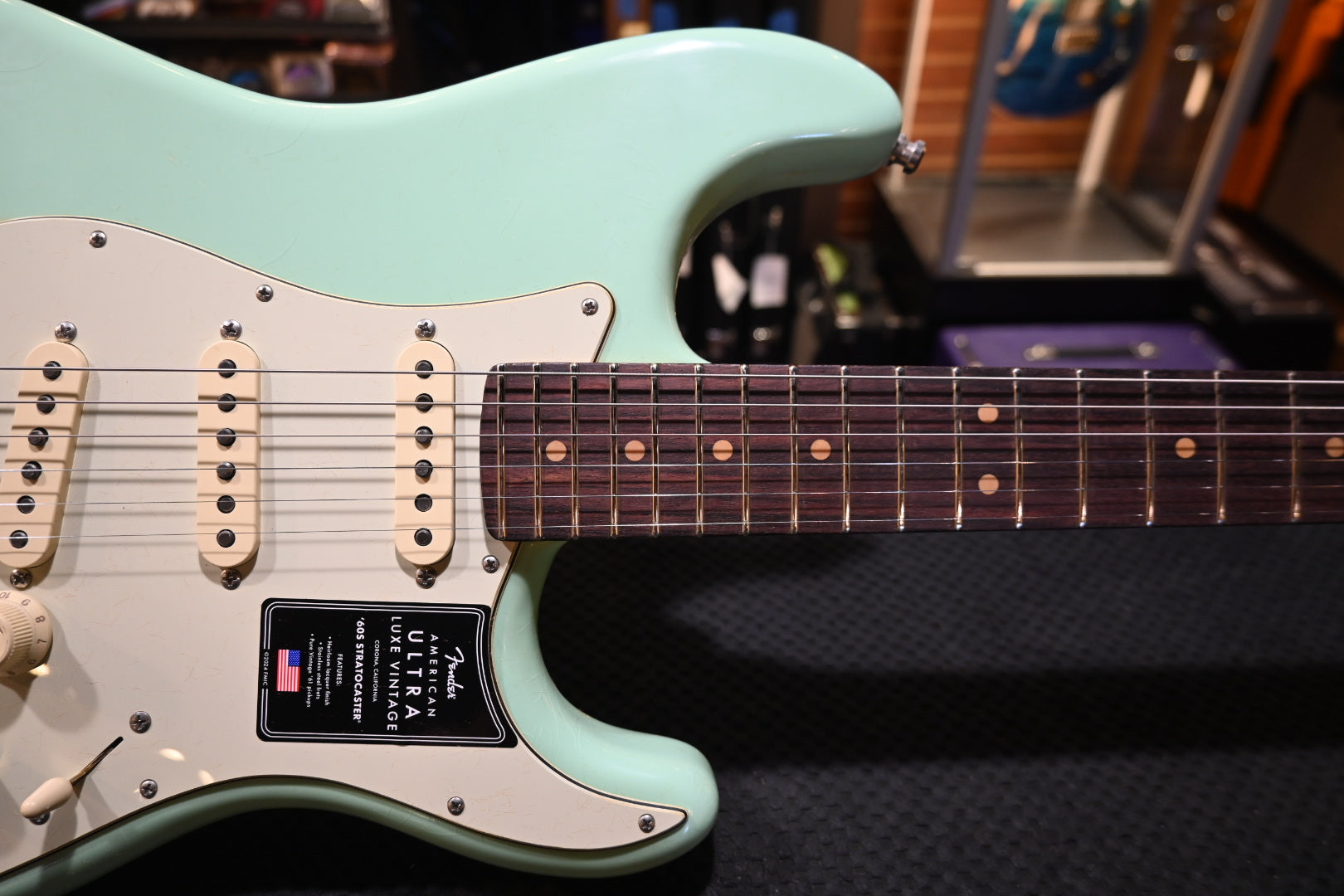 Fender American Ultra Luxe Vintage ‘60s Stratocaster - Surf Green Guitar #5466 - Danville Music