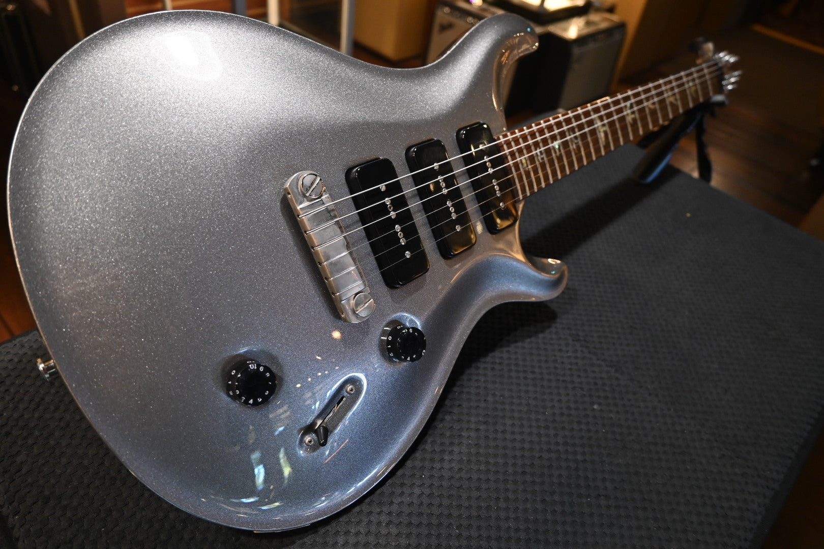 PRS Custom 22 Soapbar 2009 - Platinum Metallic Guitar #3366 - Danville Music