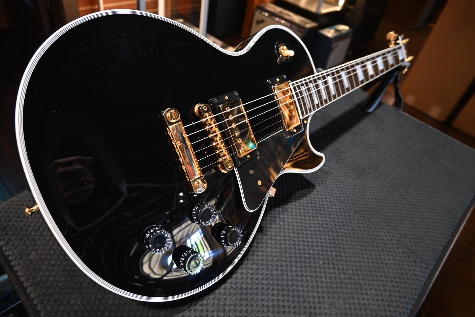 Gibson Custom Shop Les Paul Custom 2022 - Ebony Guitar #1921 - Danville Music