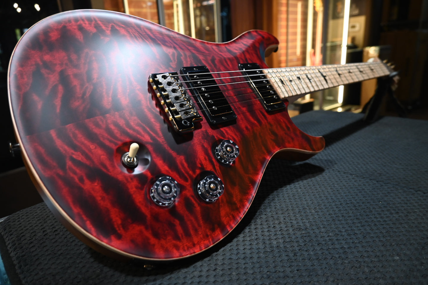 PRS Wood Library DGT 10-Top Quilt - Fire Red Satin Guitar #7759