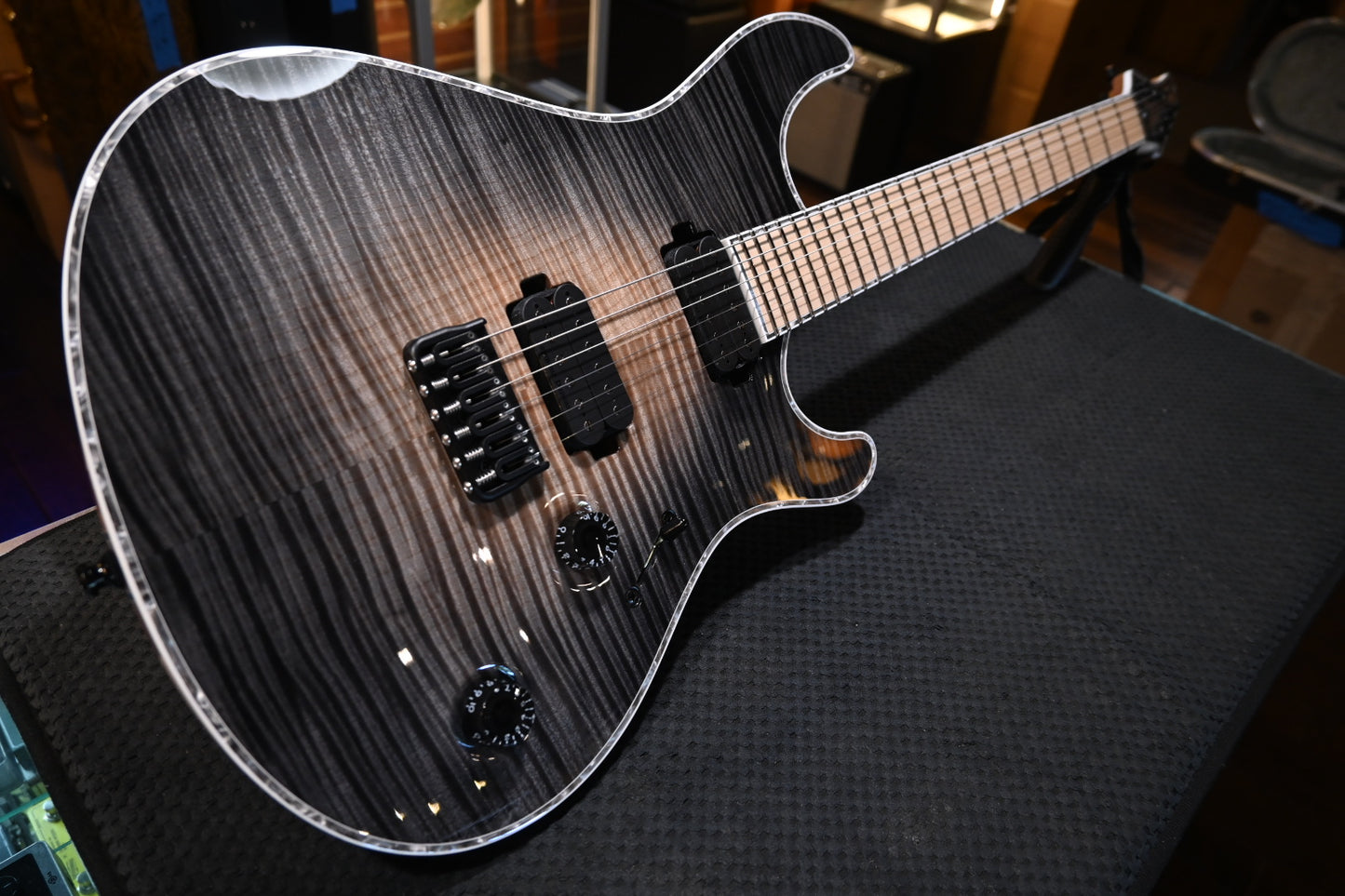 Mayones Regius 6 2022 - Trans Natural Fade Black Burst Guitar #9746
