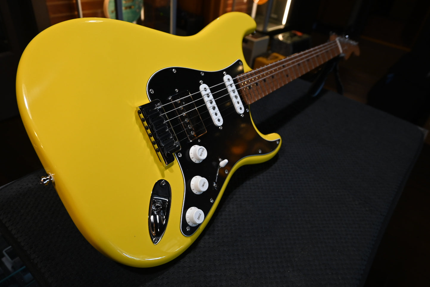Fender Limited Edition American Ultra II Stratocaster HSS - Graffiti Yellow Guitar #8927 - Danville Music