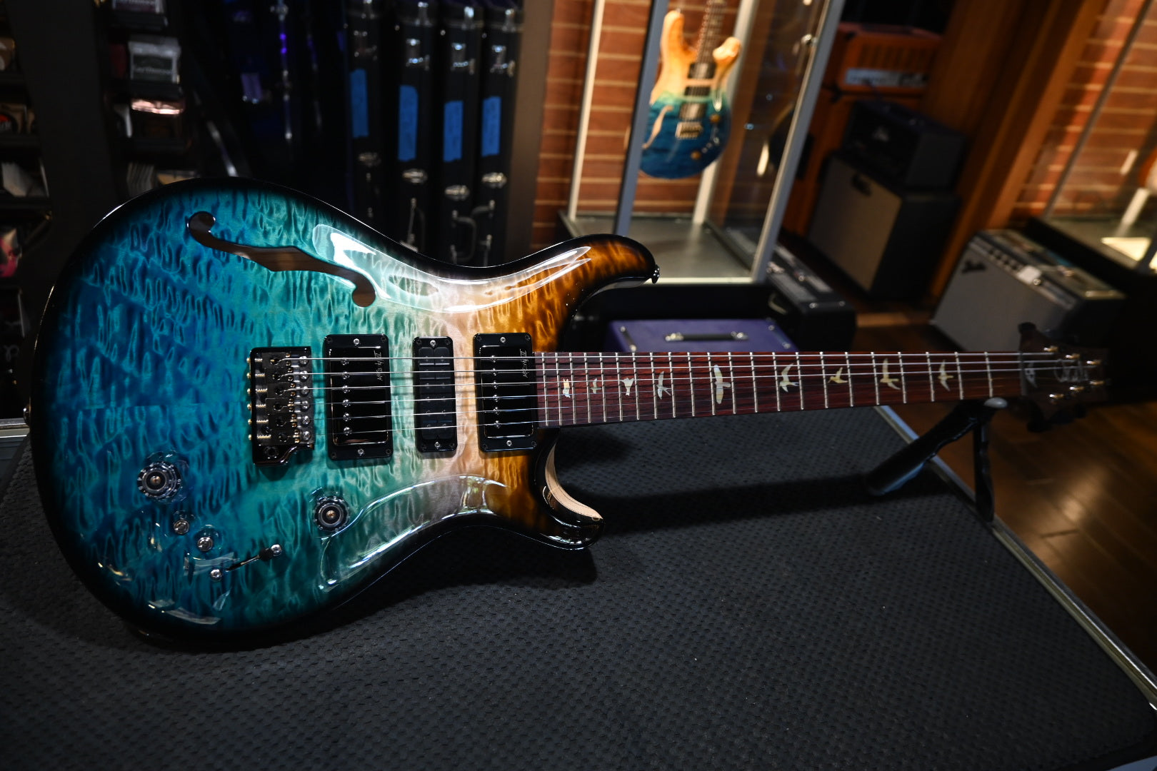 PRS Wood Library Special Semi-Hollow Danville Music 35th Anniversary Artist Top - Beach Fade Smokeburst Guitar #5860 - Danville Music
