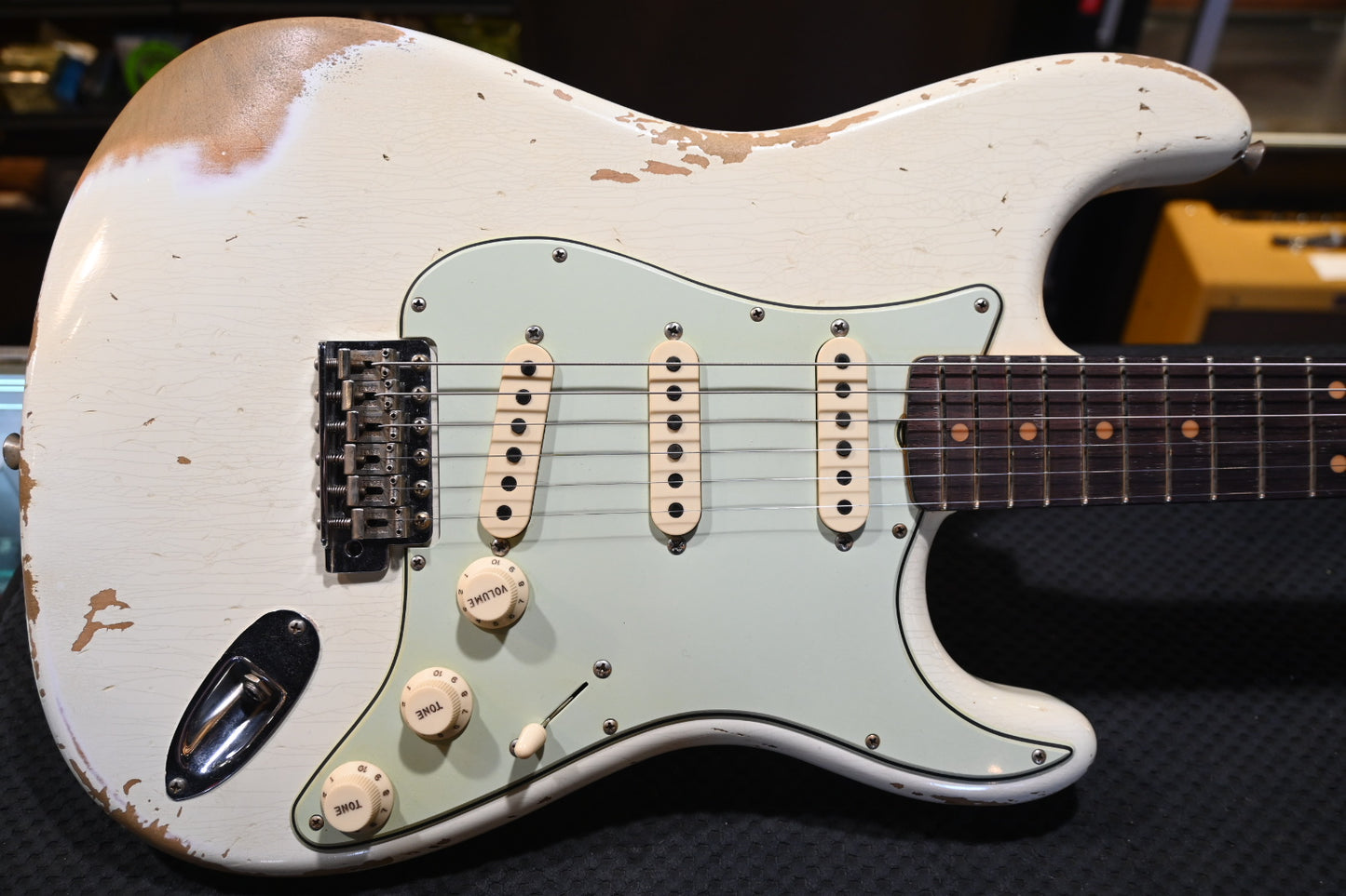 Fender Custom Shop 1959 Stratocaster Heavy Relic 2019 - Aged Olympic White Guitar #3200 - Danville Music
