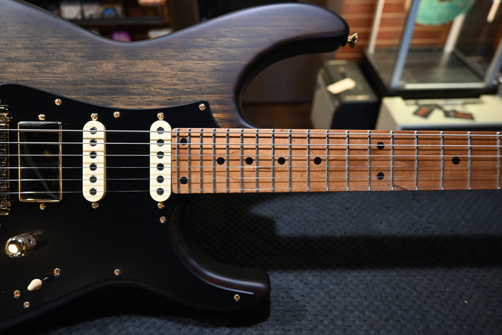 Tom Anderson Guardian Angel Player Roasted Pine - Satin Rustic Brown Edge Burst Guitar #326N - Danville Music
