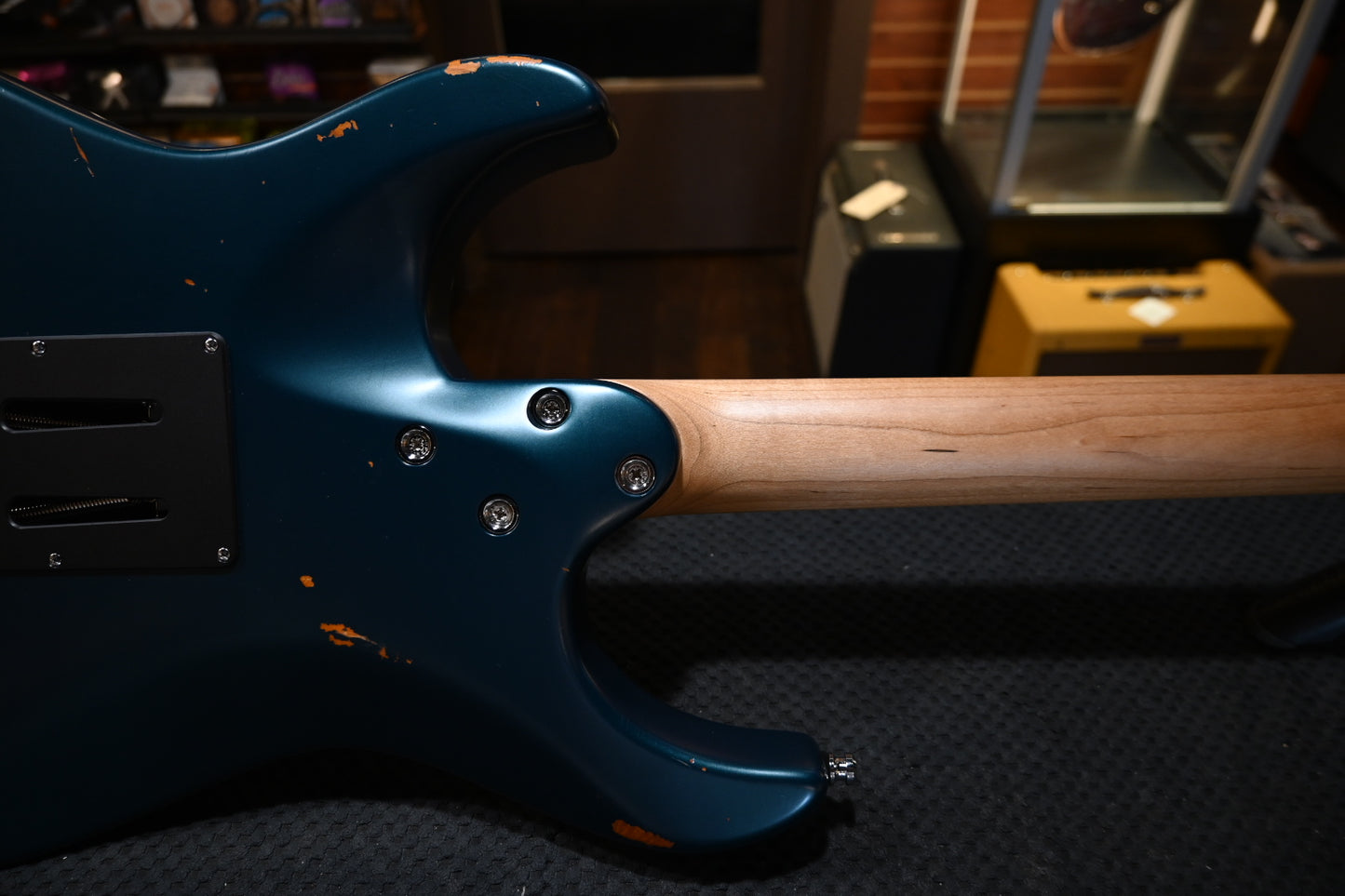 Mayones Aquila Aged V24 6 - Monolith Dark Turquoise Metallic Nitro Relic Guitar #1519 USED