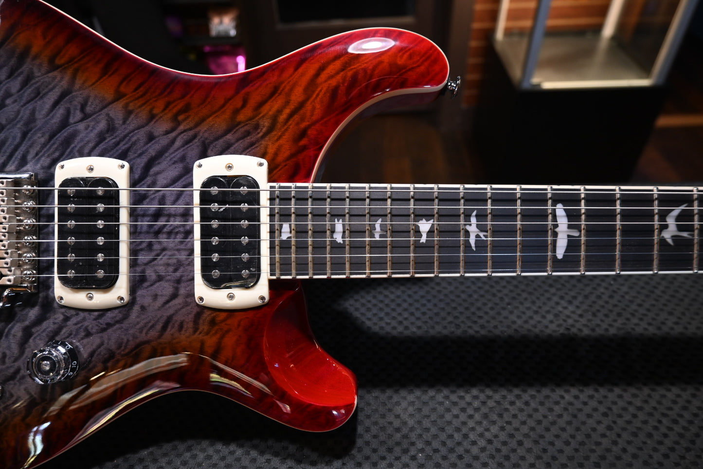 PRS SE Custom 24-08 Quilt 1-Piece Veneer - Charcoal Cherry Guitar #5375