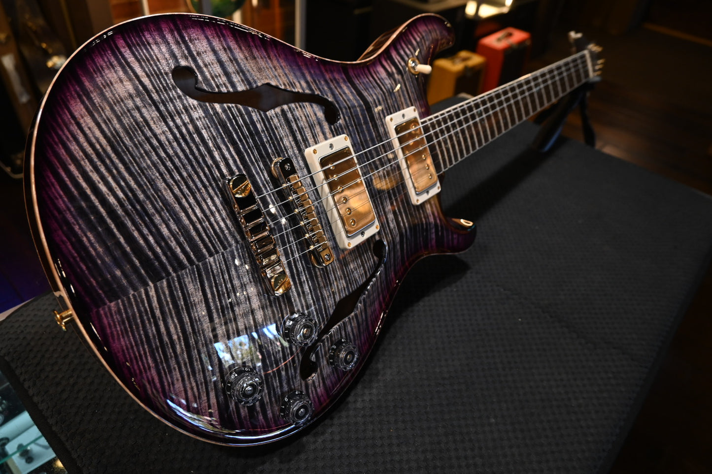 PRS Wood Library McCarty 594 Hollowbody II 10-Top Brazilian Rosewood - Charcoal Purple Burst Guitar #9653