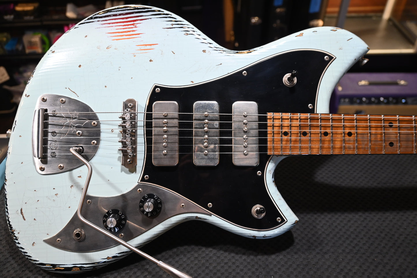 Novo Custom Serus J P3 - Sonic Blue over ‘64 3-Tone Burst Guitar #1439 - Danville Music